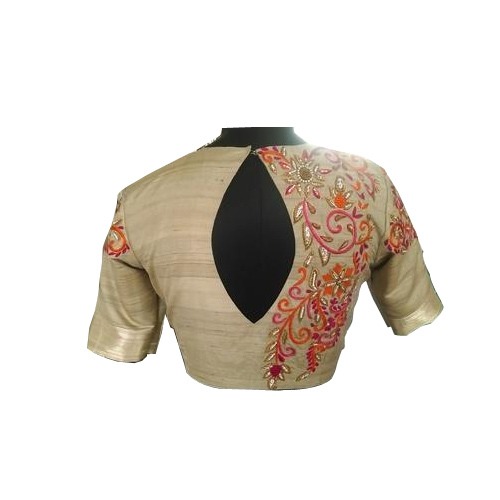 "High neck blouses and trendy blouses featuring intricate embroidery on net fabric, showcasing the latest trends in embroidered net blouses."