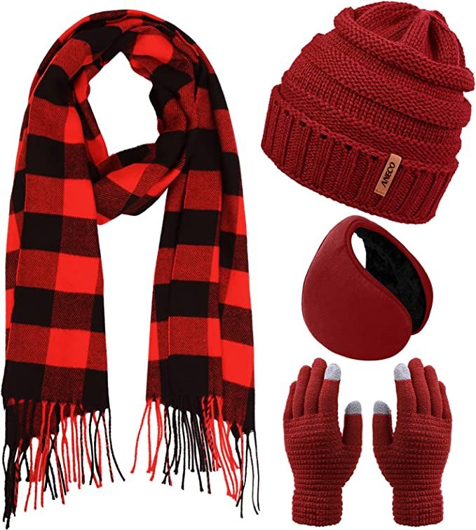 A collection of winter accessories perfect for a winter vacation, including cozy gloves, scarves, wool hats, and earmuffs. These essentials help stay warm and stylish during cold weather, ensuring comfort and protection throughout your winter travels.